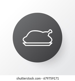 Roasted Hen Icon Symbol. Premium Quality Isolated Chicken Fry Element In Trendy Style.