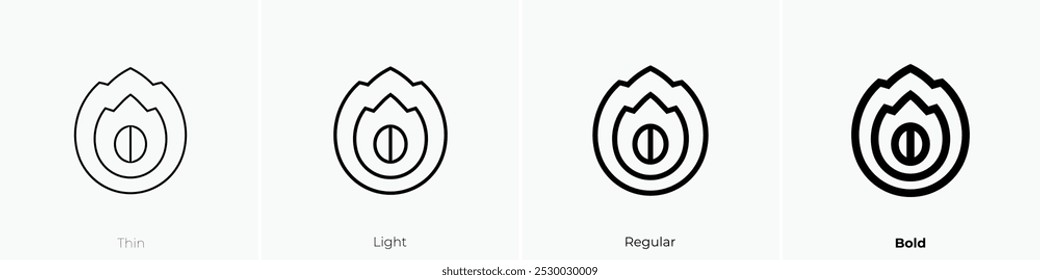 roasted icon. Thin, Light Regular And Bold style design isolated on white background