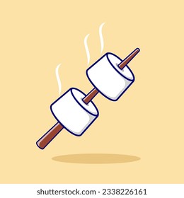 Roasted Marshmallow Vector, Illustration, Icon Isolated