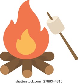 Roasted marshmallows over a warm campfire