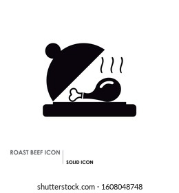 Roasted meat icon. Basic and solid food icon.