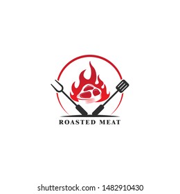 roasted meat logo vector icon ilustration