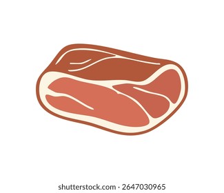 Fatia de carne assada para um tema de refeição italiana saudável ilustração vetor