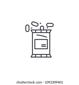 Roasted peanuts linear icon concept. Roasted peanuts line vector sign, symbol, illustration.