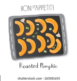 Roasted pumpkins, healthy clean eating.