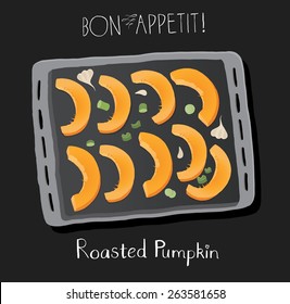 Roasted pumpkins, healthy clean eating.