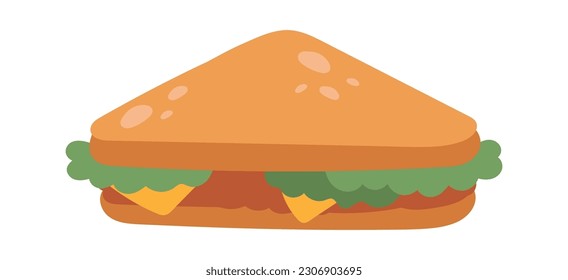 Roasted Sandwich Lunch Vector Illustration