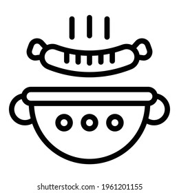 Roasted sausage icon. Outline Roasted sausage vector icon for web design isolated on white background
