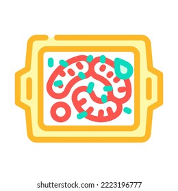 roasted sausage meat color icon vector. roasted sausage meat sign. isolated symbol illustration