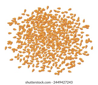 (Roasted) sesame seeds against white background