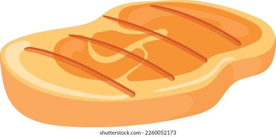 Roasted sirloin steak cartoon icon Bbq meat isolated on white background