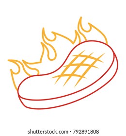 roasted steak beef flame food icon