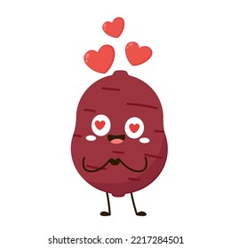 Roasted sweet potato. Sweet potato cartoon. Sweet potato character design.