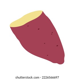 Roasted Sweet Potato emoji vector illustration food vegetable