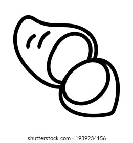 Roasted sweet potato icon isolated vector illustration. High quality black style vector icon