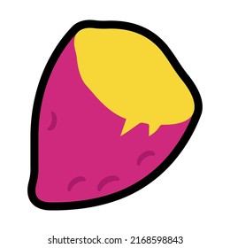 Roasted sweet potato icon vector emoji isolated on white background. Roasted Sweet Potato Illustration Agriculture Fresh Farm Product