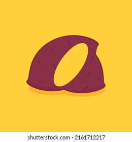Roasted sweet potato. Roasted sweet potato logo design. Japanese Sweet potato.