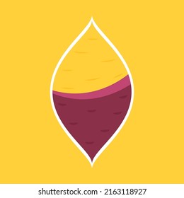 Roasted sweet potato. Roasted sweet potato logo design. Japanese Sweet potato.
