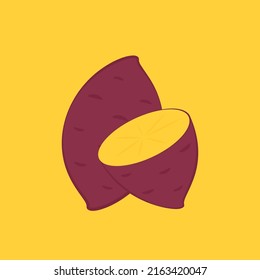 Roasted sweet potato. Roasted sweet potato logo design. Japanese Sweet potato.