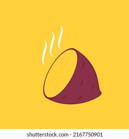 Roasted sweet potato. Roasted sweet potato logo design. Japanese Sweet potato.