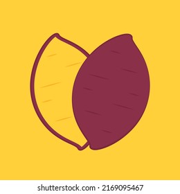 Roasted sweet potato. Roasted sweet potato logo design. Japanese Sweet potato.