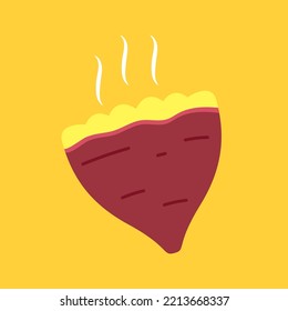 Patata dulce asada. Diseño del logo de la batata tostada. Patata dulce japonesa.
