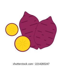 Roasted sweet potato. Roasted sweet potato logo design. Japanese Sweet potato.