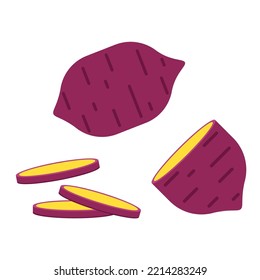 Roasted sweet potato. Roasted sweet potato logo design. Japanese Sweet potato.