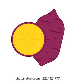 Roasted sweet potato. Roasted sweet potato logo design. Japanese Sweet potato.