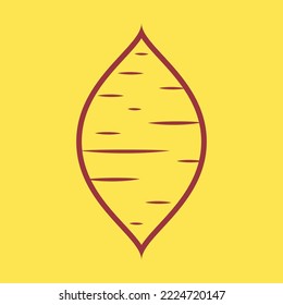 Patata dulce asada. Diseño del logo de la batata tostada. Patata dulce japonesa.