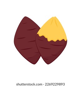 Roasted sweet potato. Roasted sweet potato logo design. Japanese Sweet potato.