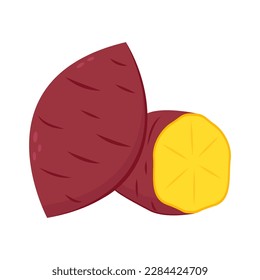 Roasted sweet potato. Roasted sweet potato logo design. Japanese Sweet potato.