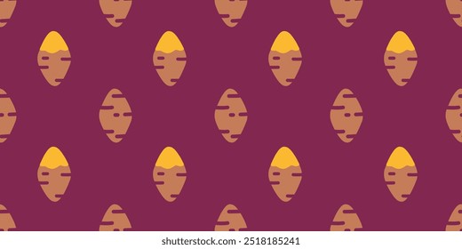Batata asada. Fondo de pantalla de patrón de batata. Vector de símbolo de batata.	