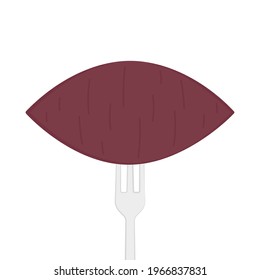 Roasted sweet potato. Sweet Potato vector. Sweet Potato on white background.