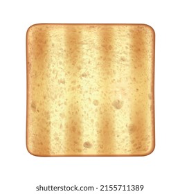 Röstferien mit einer realistischen Brotzusammensetzung, einzeln auf quadratischem Hintergrund, Vektorgrafik