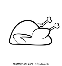 Roasted turkey icon. Clipart image isolated on white background
