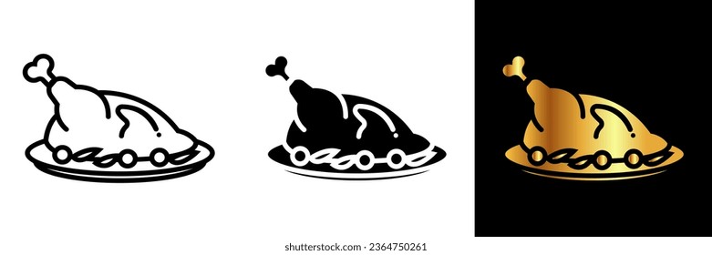 Roasted Turkey Icon, an icon featuring a succulent roasted turkey, symbolizing the centerpiece of festive holiday feasts and the delicious tradition of sharing meals with loved ones.