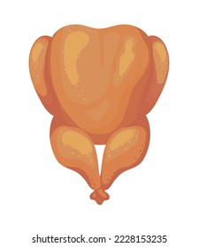 roasted turkey icon isolated flat