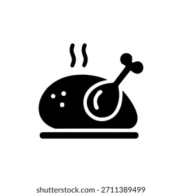 Ícone de Turquia torrado ou logotipo símbolo isolado símbolo ilustração vetorial - ícones de vetor de estilo preto de alta qualidade