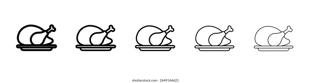 ícone de peru torrado simples vetor esboço logotipo