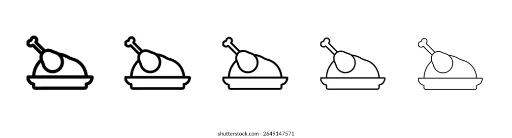 ícone de peru torrado simples vetor esboço logotipo