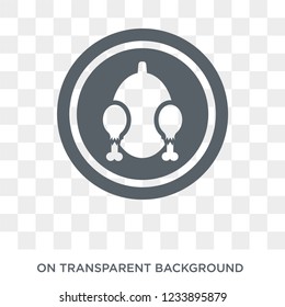 Roasted turkey icon. Trendy flat vector Roasted turkey icon on transparent background from United States of America collection. 