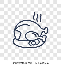Roasted turkey icon. Trendy linear Roasted turkey logo concept on transparent background from United States of America collection