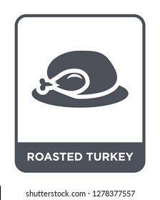 roasted turkey icon vector on white background, roasted turkey trendy filled icons from United states of america collection, roasted turkey vector illustration