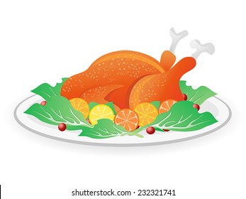 roasted turkey on dish