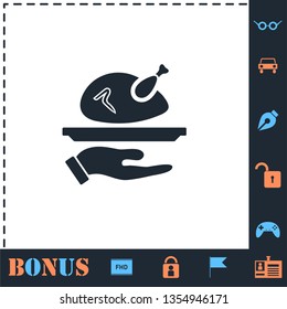 Roasted turkey. Perfect icon with bonus simple icons