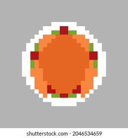 Roasted Turkey pixel art. pixelated Roast. vector illustration