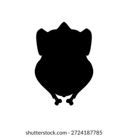 Projeto de ilustração plana do vetor da silhueta do peru assado.
