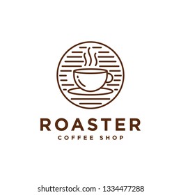 roaster brewing coffee shop logo icon vector template