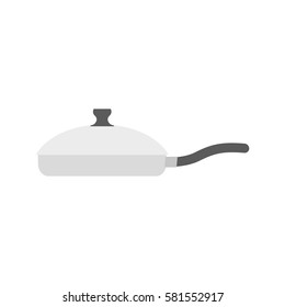 Roaster pan isolated. Kitchen utensils on white background. Cookware for frying food